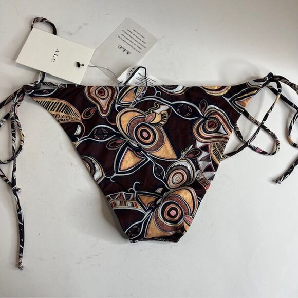 ALC NEW Amina Brown Abstract Bikini Bottom Large - Picture 6 of 7
